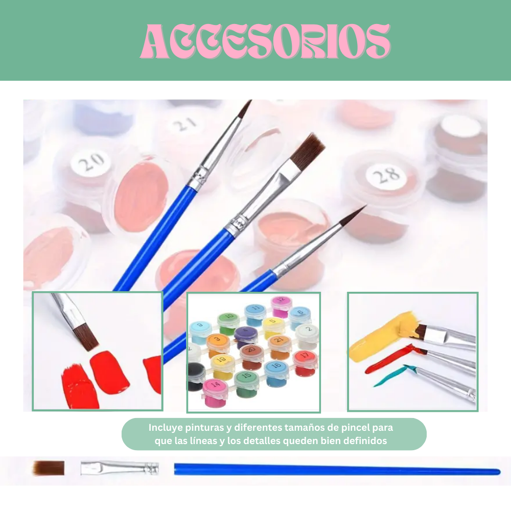 ATARDECER-Kit Pintura por Números 30x40 cm, Lienzo montado (Listo para Colgar)