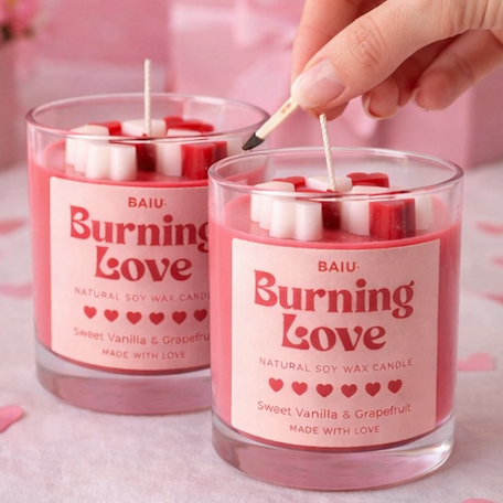 Burning Love Candle – Grapefruit & Sweet Vanilla Soy Wax Candle