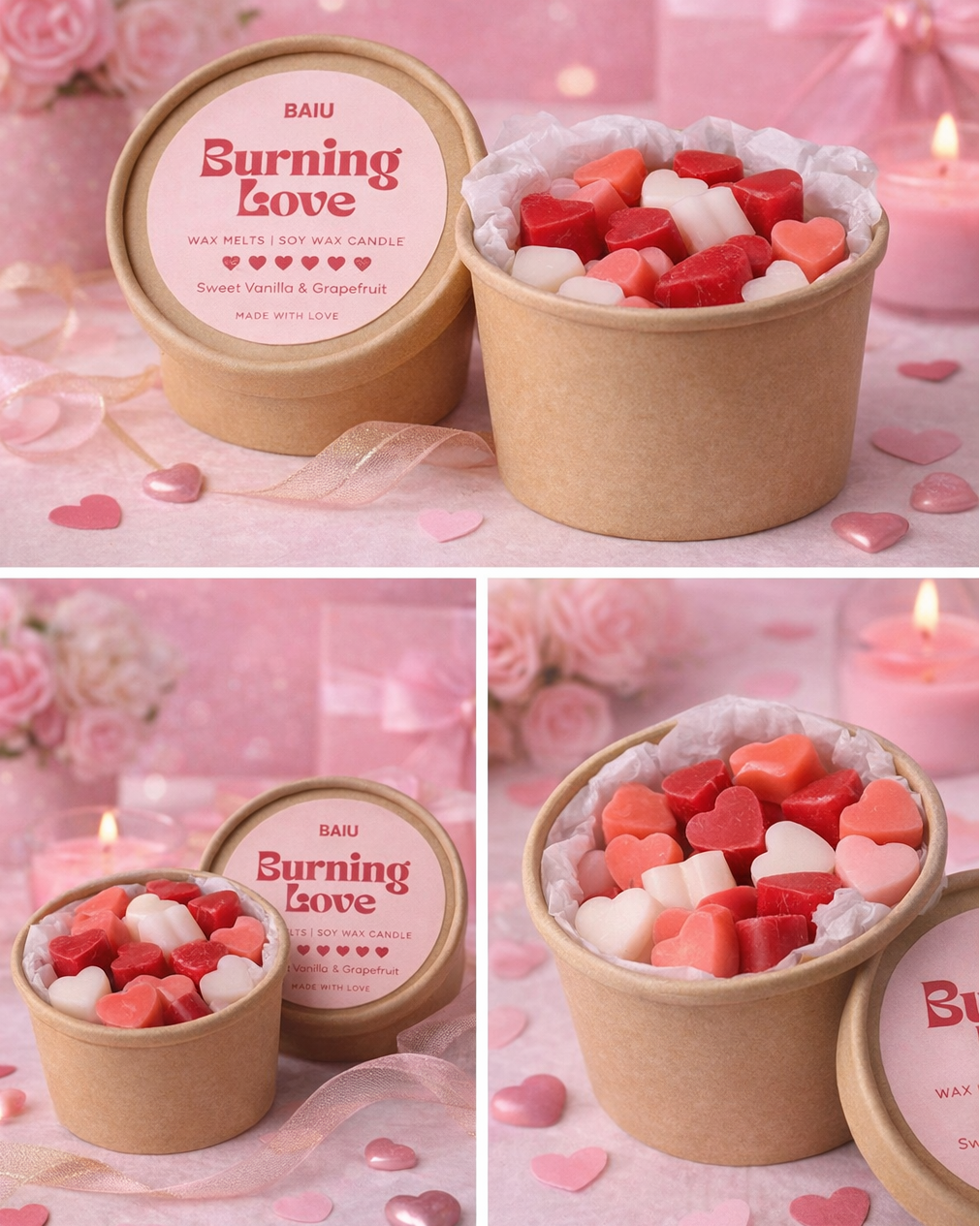 Burning Love Wax Melts – Grapefruit & Sweet Vanilla