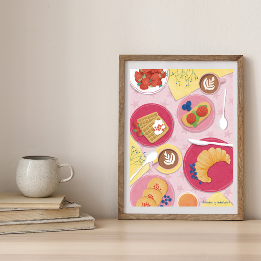 BRUNCH-Kit Pintura con Diamantes 25x30 cm, Lienzo montado (Listo para Colgar)