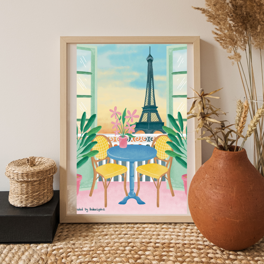 PARÍS-Kit Pintura con Diamantes 25x30 cm, Lienzo montado (Listo para Colgar)