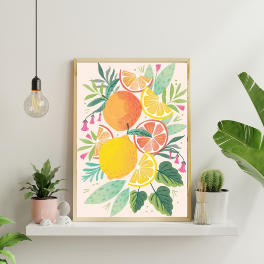 LEMON CRUSH-Kit Pintura con Diamantes 25x30 cm, Lienzo Montado (Listo para Colgar)