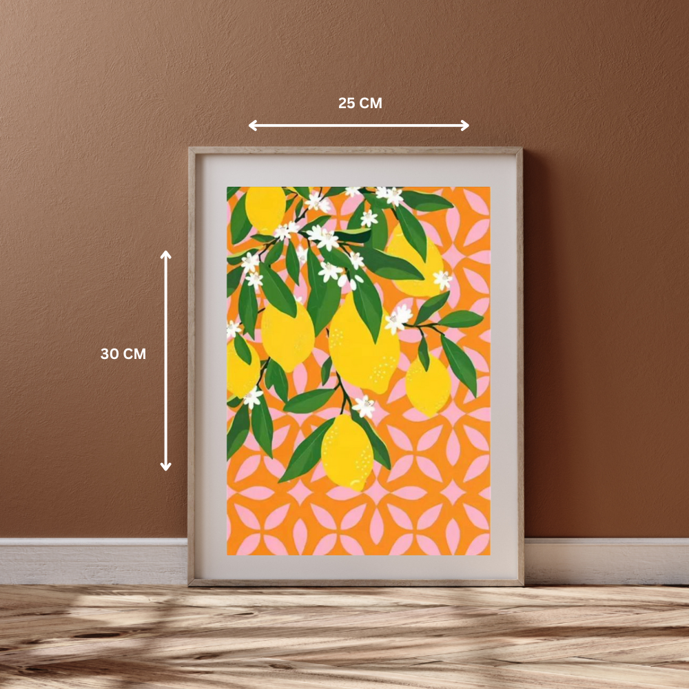 LES CITRONS-Kit Pintura por Números 25x30 cm (Con Bastidor), Lienzo montado (Listo para Colgar)