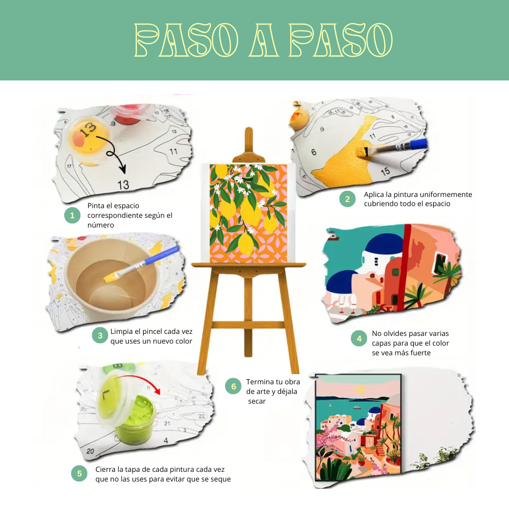 LES CITRONS-Kit Pintura por Números 25x30 cm (Con Bastidor), Lienzo montado (Listo para Colgar)
