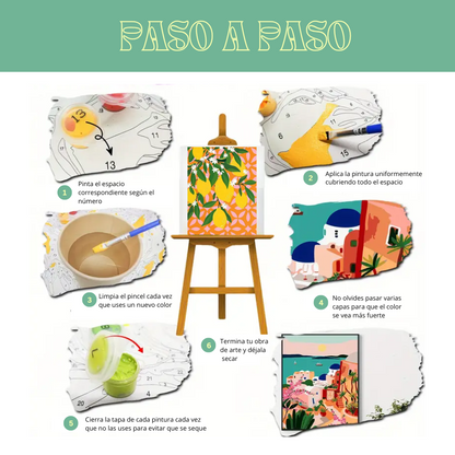 LES CITRONS-Kit Pintura por Números 25x30 cm (Con Bastidor), Lienzo montado (Listo para Colgar)