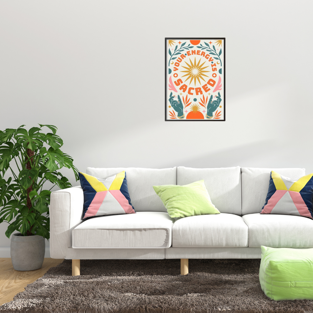 MYSTIC ENERGY-Kit Pintura con Diamantes 30x40 cm, Lienzo sin Montar (Solo la Tela)