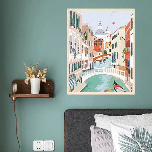 VENECIA-Kit Pintura por Números 30x40 cm, Lienzo montado (Listo para Colgar)