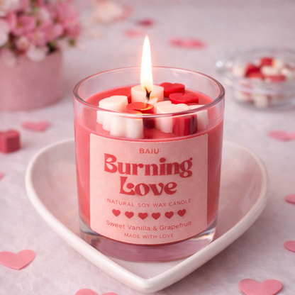 Burning Love Candle – Grapefruit & Sweet Vanilla Soy Wax Candle