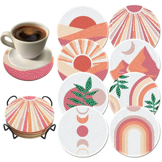 8 Posavasos de Pintura con Diamantes